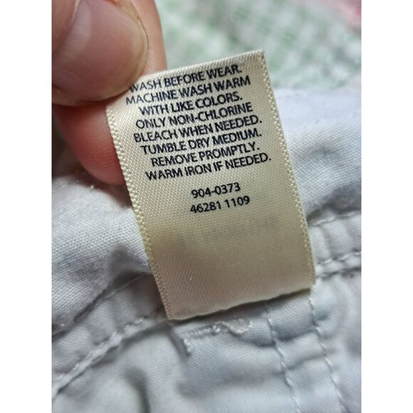 OshKosh BGosh Patchwork Overalls Dress 18M Multicolor Pastel Cotton Toddler Girl - Picture 7 of 8